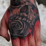 Фото тату роза на руке 25.01.2021 №0016 - rose tattoo on hand - tatufoto.com