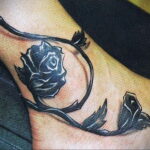Фото тату с черной розой 25.01.2021 №0002 - black rose tattoo - tatufoto.com