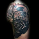 Фото тату с черной розой 25.01.2021 №0004 - black rose tattoo - tatufoto.com
