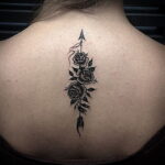 Фото тату с черной розой 25.01.2021 №0006 - black rose tattoo - tatufoto.com