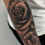 Фото тату с черной розой 25.01.2021 №0007 - black rose tattoo - tatufoto.com