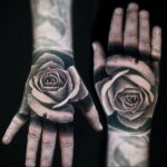Фото тату с черной розой 25.01.2021 №0023 - black rose tattoo - tatufoto.com