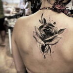 Фото тату с черной розой 25.01.2021 №0031 - black rose tattoo - tatufoto.com