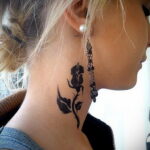 Фото тату с черной розой 25.01.2021 №0035 - black rose tattoo - tatufoto.com