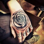 Фото тату с черной розой 25.01.2021 №0047 - black rose tattoo - tatufoto.com
