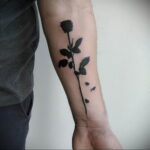Фото тату с черной розой 25.01.2021 №0063 - black rose tattoo - tatufoto.com