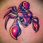 Фото тату цветной скорпион 16.01.2021 №0005 -color tattoo scorpion- tatufoto.com