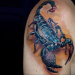 Фото тату цветной скорпион 16.01.2021 №0011 -color tattoo scorpion- tatufoto.com