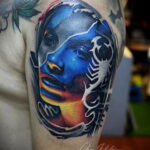 Фото тату цветной скорпион 16.01.2021 №0019 -color tattoo scorpion- tatufoto.com