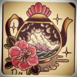Фото тату чайник 06.01.2021 №013 -tattoo teapot- tatufoto.com