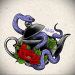 Фото тату чайник 06.01.2021 №267 -tattoo teapot- tatufoto.com
