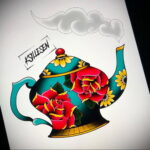 Фото тату чайник 06.01.2021 №393 -tattoo teapot- tatufoto.com