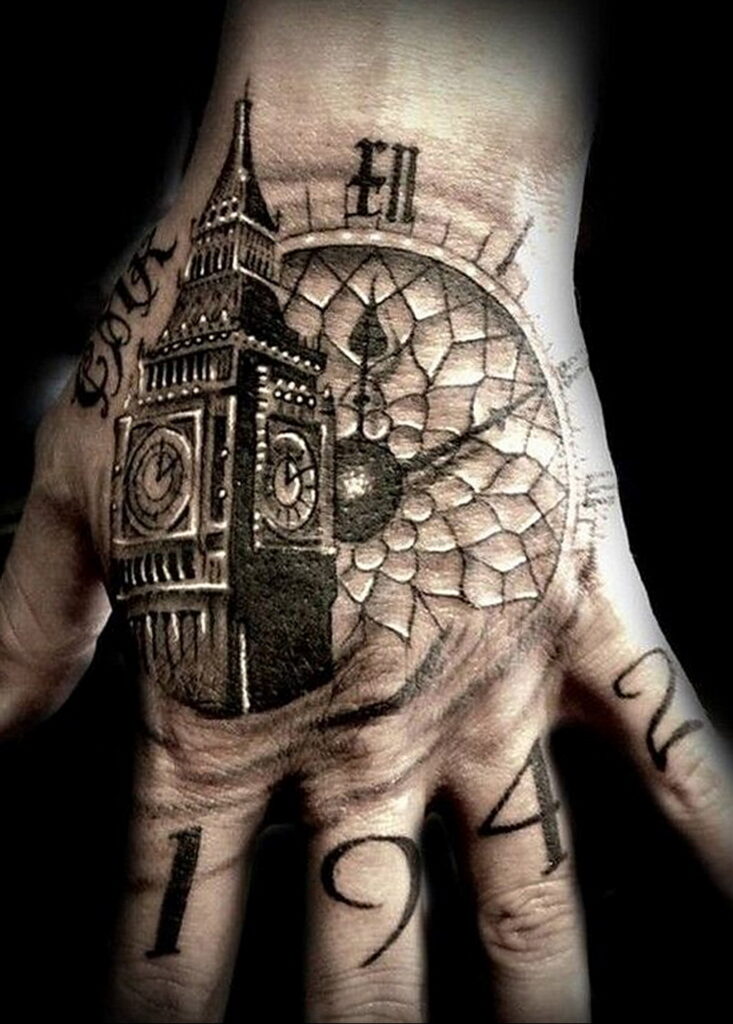 Фото тату часы для мужчины 19.01.2021 №0017 -tattoo clock for men-tatufoto.com