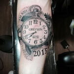 Фото тату часы для мужчины 19.01.2021 №0028 -tattoo clock for men-tatufoto.com