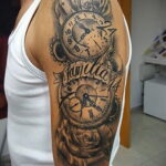 Фото тату часы для мужчины 19.01.2021 №0052 -tattoo clock for men-tatufoto.com