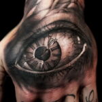 Фото тату часы и глаз 19.01.2021 №0008 -eye tattoo clock-tatufoto.com