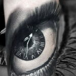 Фото тату часы и глаз 19.01.2021 №0048 -eye tattoo clock-tatufoto.com