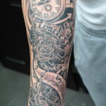 Фото тату часы на предплечье 19.01.2021 №0070 -forearm clock tattoo-tatufoto.com