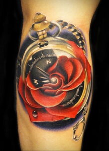 Фото тату часы на предплечье 19.01.2021 №0075 -forearm clock tattoo-tatufoto.com