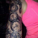 Фото тату часы с цветами 19.01.2021 №0006 -tattoo clock flowers-tatufoto.com