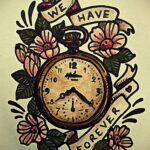 Фото тату часы с цветами 19.01.2021 №0042 -tattoo clock flowers-tatufoto.com
