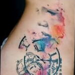 Фото тату часы цветная 19.01.2021 №0006 -tattoo clock color-tatufoto.com