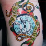 Фото тату часы цветная 19.01.2021 №0018 -tattoo clock color-tatufoto.com