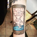 Фото тату часы цветная 19.01.2021 №0034 -tattoo clock color-tatufoto.com
