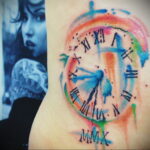 Фото тату часы цветная 19.01.2021 №0046 -tattoo clock color-tatufoto.com