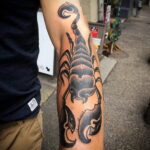 Фото тату черный скорпион 16.01.2021 №0034 -black scorpion tattoo- tatufoto.com