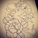Фото эскиза для тату часы 19.01.2021 №0036 - tattoo clock sketches - tatufoto.com