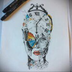 Фото эскиза для тату часы 19.01.2021 №0058 - tattoo clock sketches - tatufoto.com