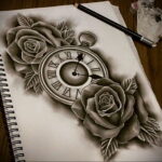 Фото эскиза для тату часы 19.01.2021 №0087 - tattoo clock sketches - tatufoto.com
