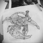Эскиз для татуировки скорпион 16.01.2021 №0009 -scorpion tattoo sketch- tatufoto.com