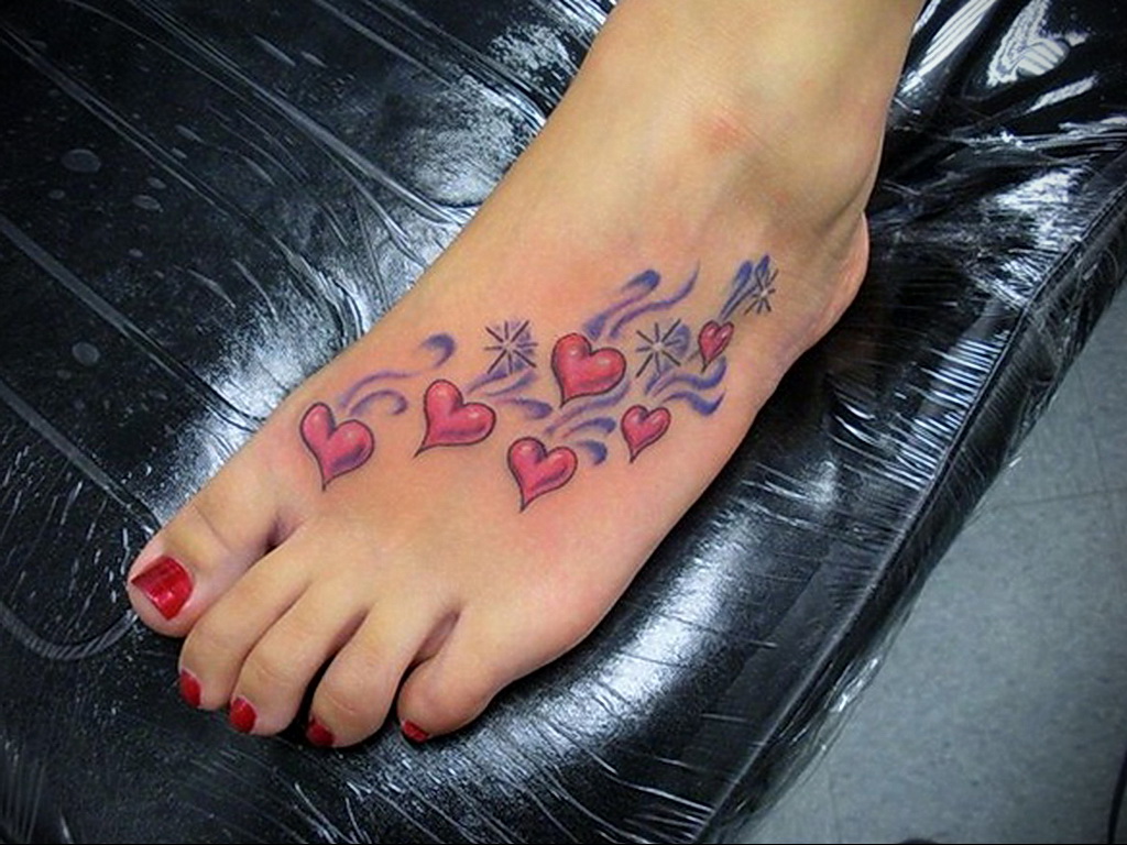 Фото тату сердце на ноге 04.02.2021 № 0021 - heart tattoo on leg - tatufoto...