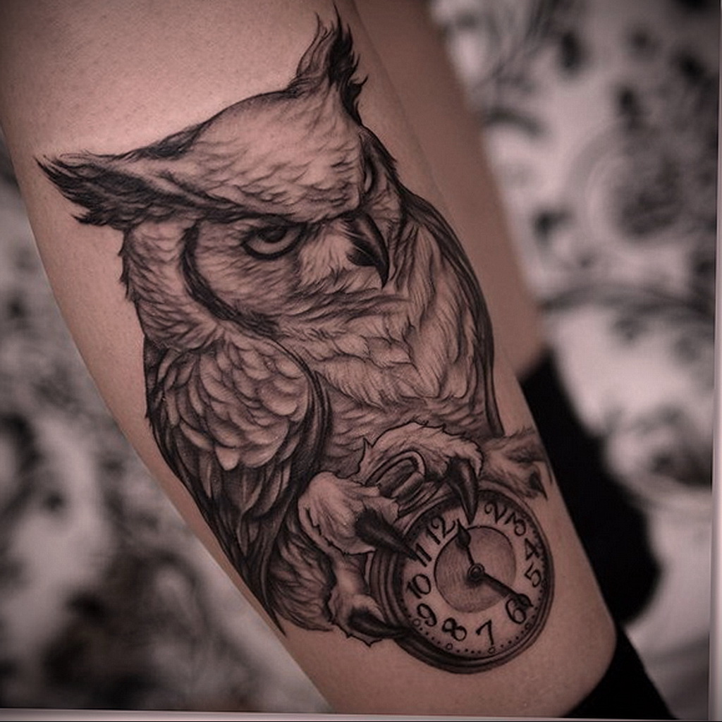 тату с черной совой на фото 15.02.2021 № 0034 - black owl tattoo- tatufoto....