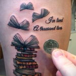 Фото Книги в женской тату 27.02.2021 №019 - Books in a woman's tattoo - tatufoto.com