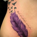 Фото Перо - женский рисунок тату 27.02.2021 №007 - Feather tattoo - tatufoto.com