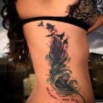 Фото Перо - женский рисунок тату 27.02.2021 №018 - Feather tattoo - tatufoto.com