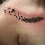 Фото Перо - женский рисунок тату 27.02.2021 №058 - Feather tattoo - tatufoto.com