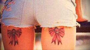 Фото Тату Бантик для девушек 27.02.2021 №0011 - Tattoo Bow for girls - tatufoto.com