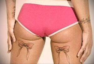 Фото Тату Бантик для девушек 27.02.2021 №0015 - Tattoo Bow for girls - tatufoto.com