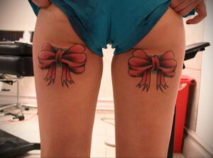 Фото Тату Бантик для девушек 27.02.2021 №0016 - Tattoo Bow for girls - tatufoto.com