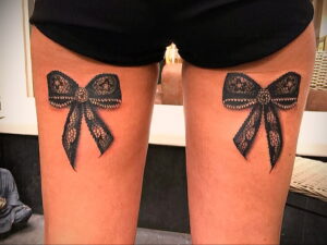 Фото Тату Бантик для девушек 27.02.2021 №0017 - Tattoo Bow for girls - tatufoto.com