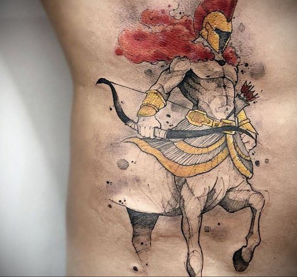 Фото вариант тату стрелец пример 02.02.2021 №0020 - Sagittarius tattoo - tatufoto.com