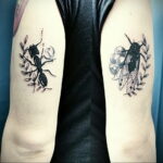Фото пример рисунка татуировки с муравьем 21.03.2021 №066 - ant tattoo - tatufoto.com