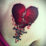 Фото тату разбитое сердце 04.02.2021 №0003 - broken heart tattoo - tatufoto.com