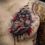 Фото тату сердце для мужчины 04.02.2021 №0010 - heart tattoo for men - tatufoto.com