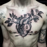 Фото тату сердце для мужчины 04.02.2021 №0028 - heart tattoo for men - tatufoto.com