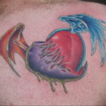 Фото тату сердце для мужчины 04.02.2021 №0045 - heart tattoo for men - tatufoto.com